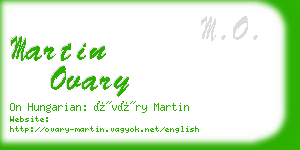 martin ovary business card